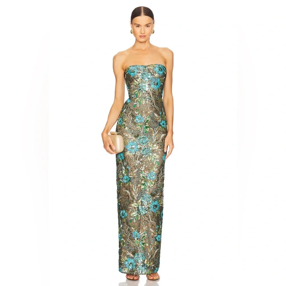 dahlia maxi dress in sequin multi bronx and banco Bronx Banco Dahlia Sequined Maxi Dress